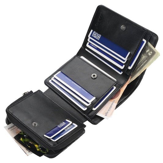 Multi-slot Three-fold Trendy Short Wallet for Men and Women
