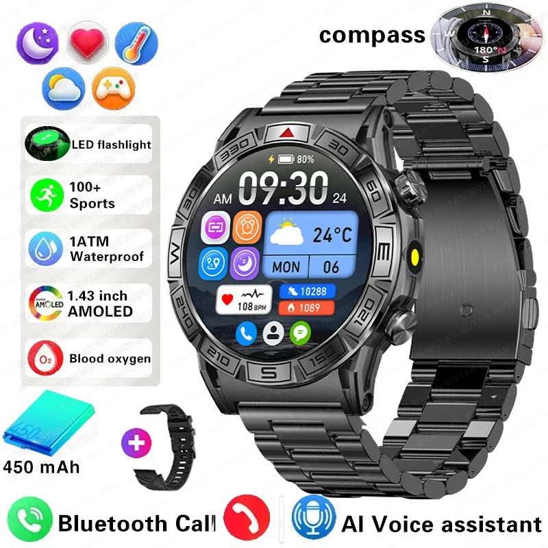 AMOLED Bluetooth waterproof smartwatch