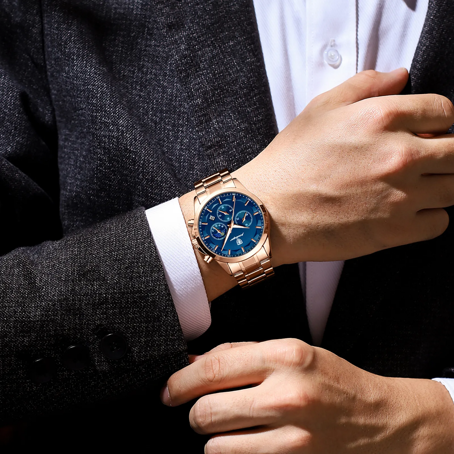 POEDAGAR Luxury Chronograph watch